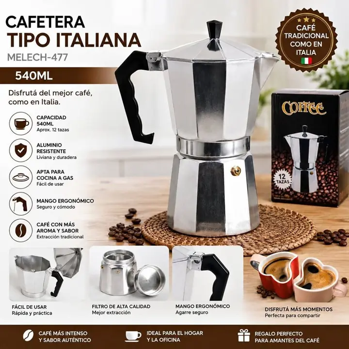 Cafetera tipo italiana 540ML