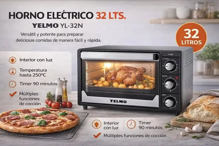 Horno electrico 32 lts 1500W yelmo
