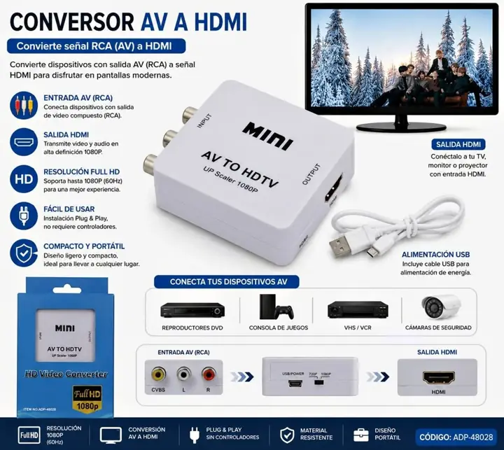 Convesor (RCA) av a HDMI ADP-48028