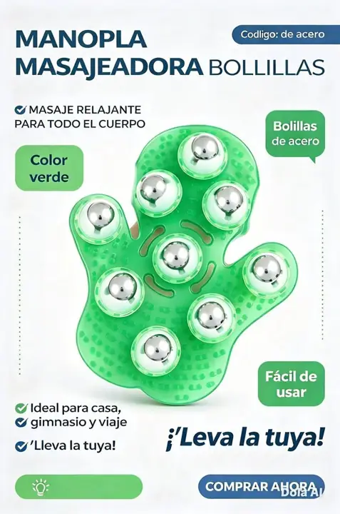 Manopla bolillas masajeadora