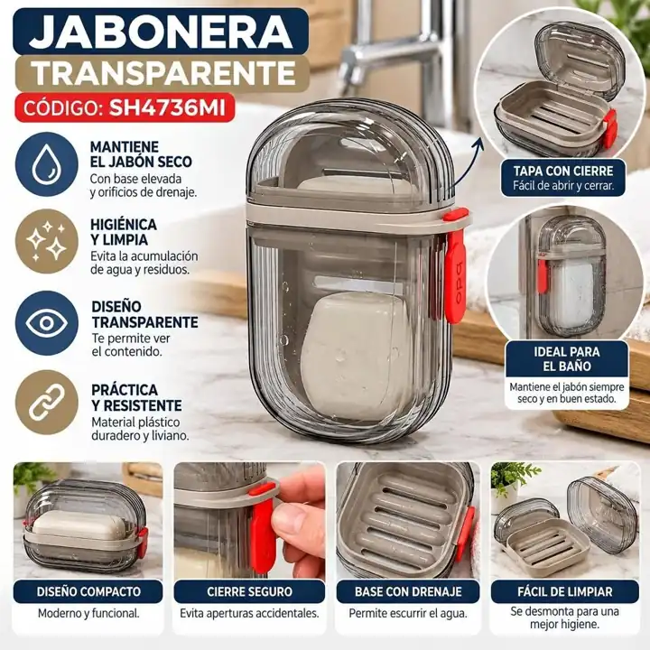 Jabonera transparente