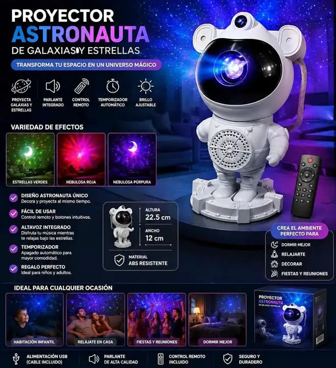 Proyector astronauta parlante