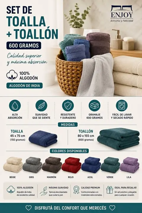 Set de toalla y toallon