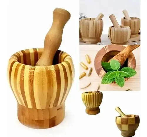 Mortero de madera para moler