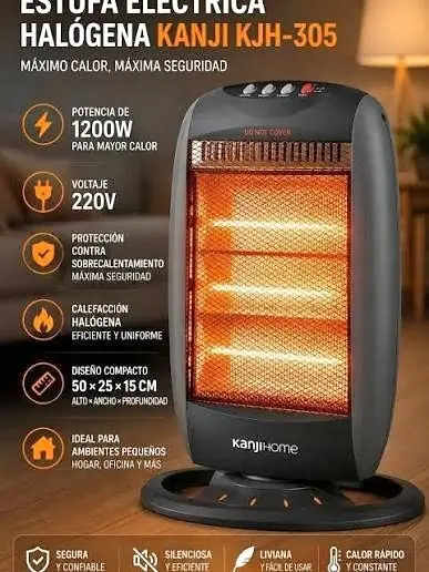 Estufa electrica halogena Kanji