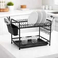 Escurridor de aluminio negro