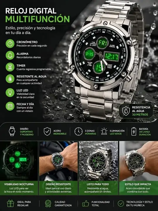 Reloj digital multifuncion