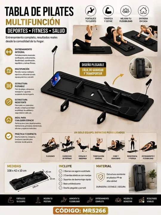Tabla de pilates multifuncional portatil