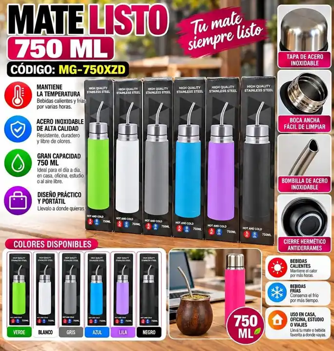 Mate listo 750ML varios colores