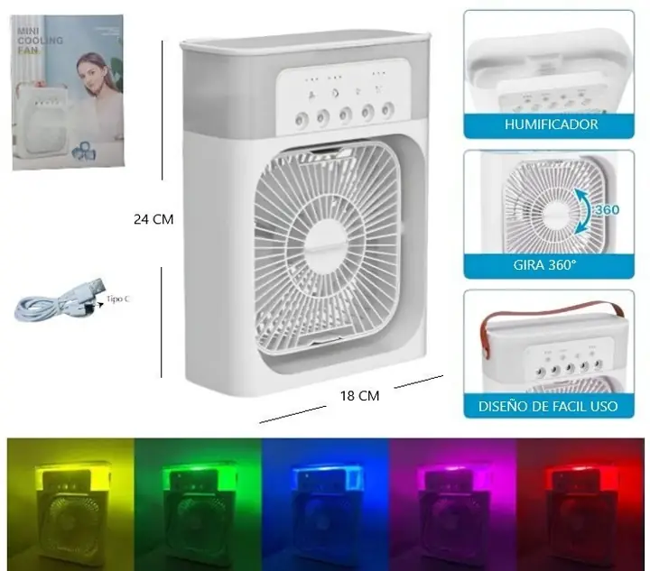 Mini ventilador humificador portatil