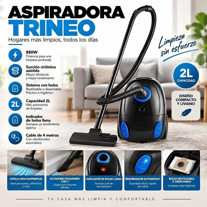 Aspiradora trineo con bolsa