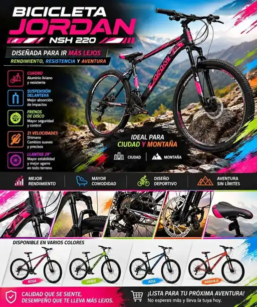 Bicicleta rod 29 - 21 vel - aluminio - jordan