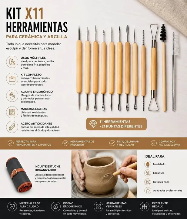Kit X11 herramientas para ceramica