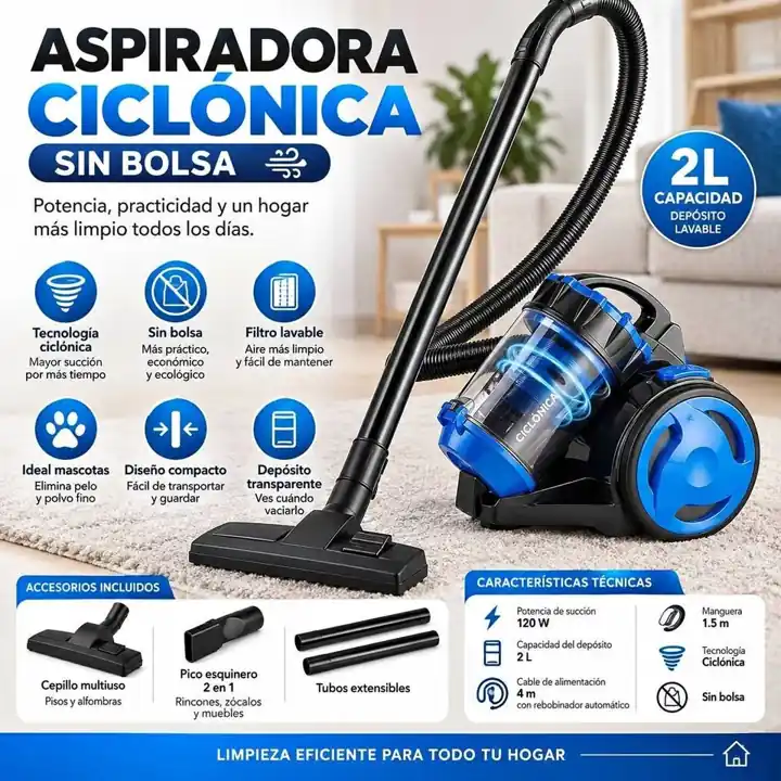Aspiradora ciclonica sin bolsa