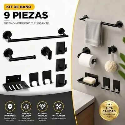Kit de baño 9 piezas