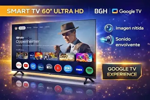 Smart TV BGH 60 pulgadas 4K google TV