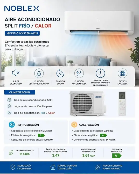 Aire acondicionado split Noblex