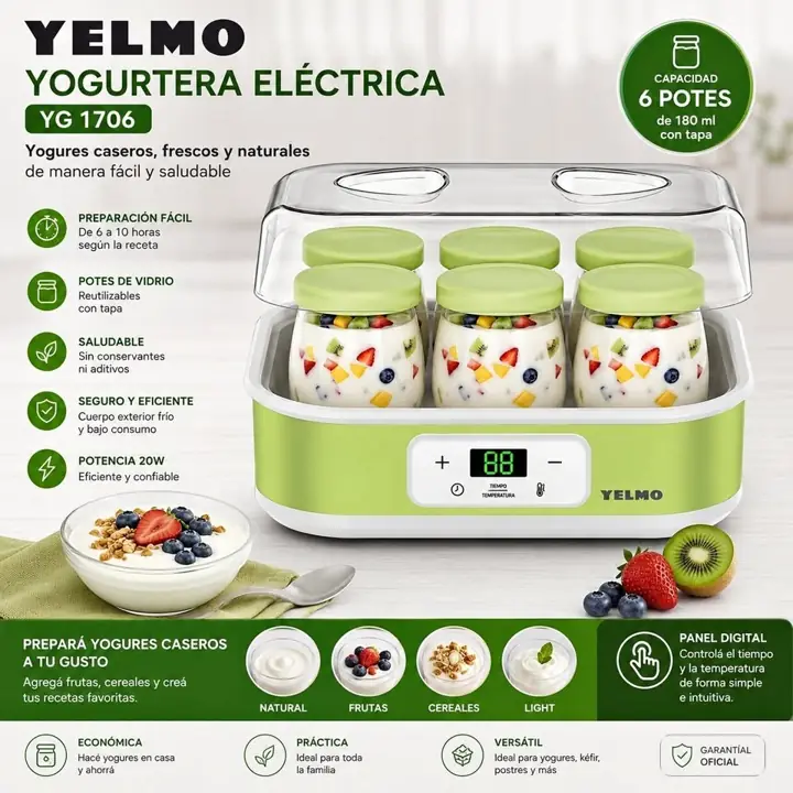 Yogurtera yelmo 6 jarrosde 180ML
