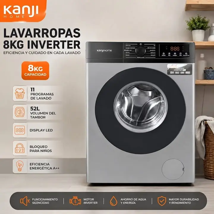 Lavarropas inverter 8KG kanjihome
