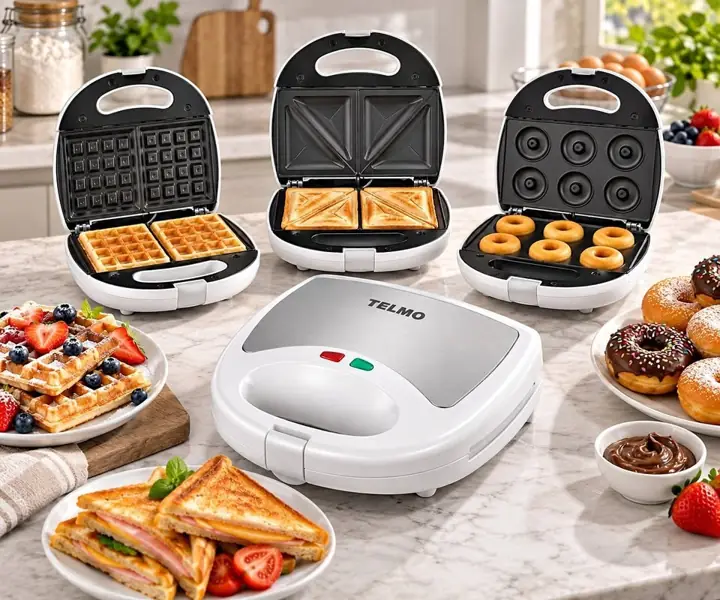 Sanguchera 3 en 1 donas wafles sandwiches