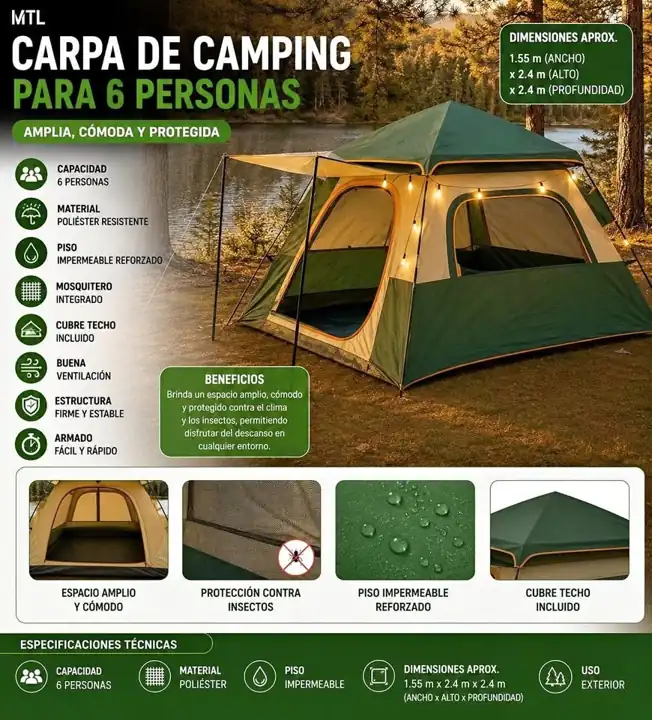 Carpa automatica grande verde TSV2211