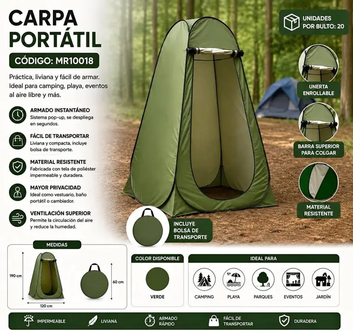 Carpa portatil verde