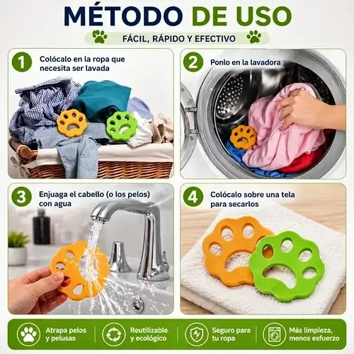 Quita pelos lavarropas y mas usos