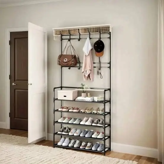 Perchero-recibidor para zapatos y ropa