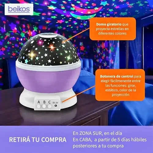 Velador proyector de galaxia