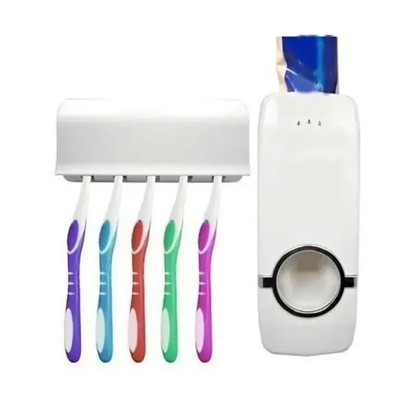 Dispensador de pasta dental con porta cepillos