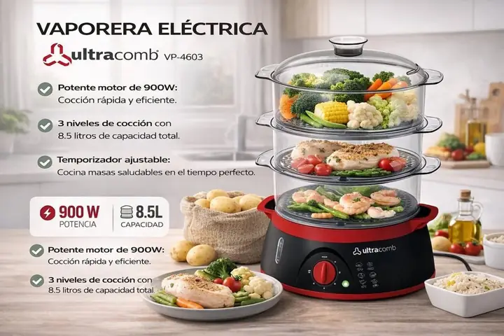 Vaporera electrica 900W Ultracomb