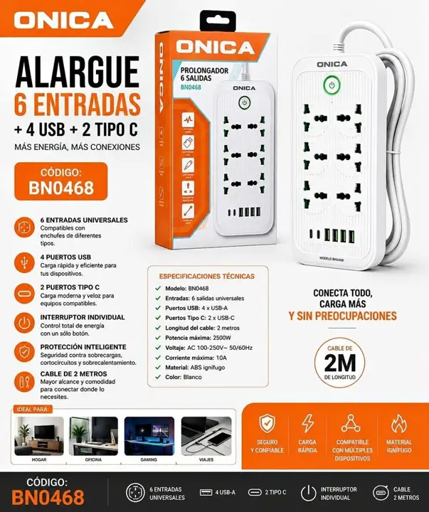 Alargue 6 entradas onica