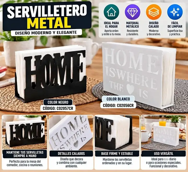Servilletero de metal