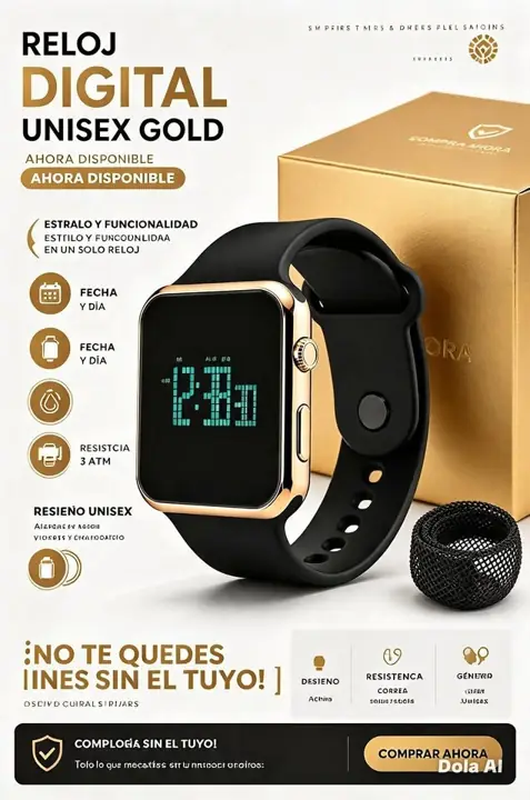 Reloj digital unisex rose gold
