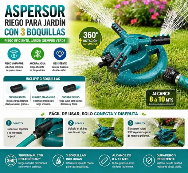 Aspersor riego para jardin
