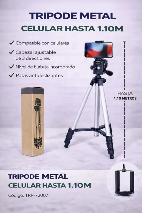 Tripode metal de celular 1.10M TSV225 TRP-72014