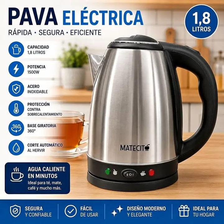 Pava electrica con corte mate - matecito