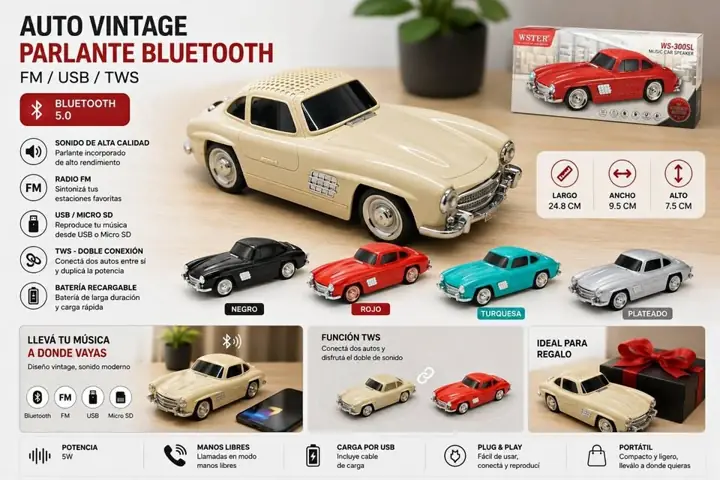 Auto vintage parlante bluetooth