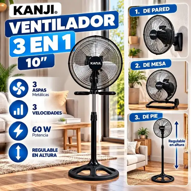 Ventilador 3 funciones en 1 kanjihome