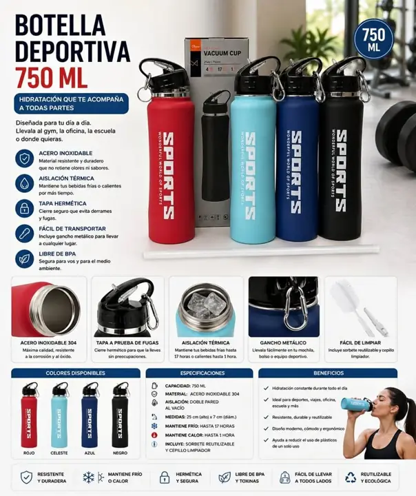 Botella deportiva 750ML