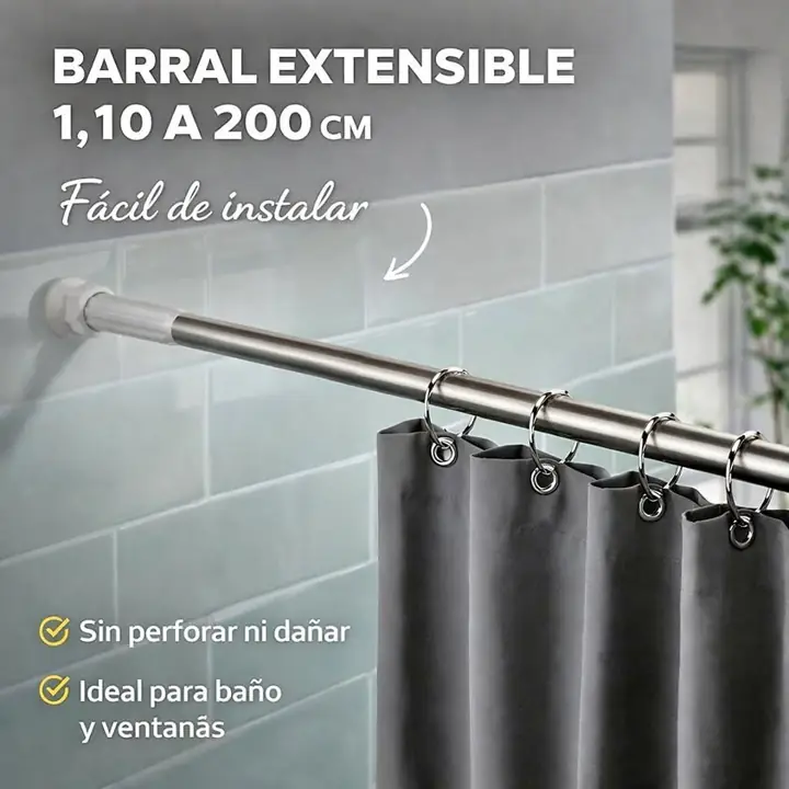 Barral extensible 1,10 a 200 cm