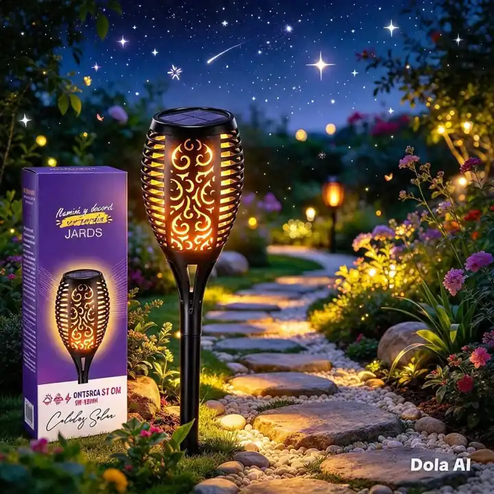 Antorcha solar para jardin
