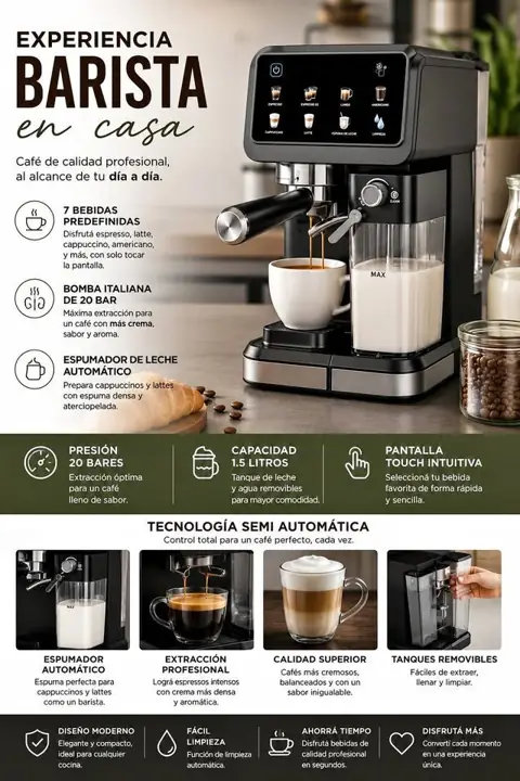 Cafetera profesional barista