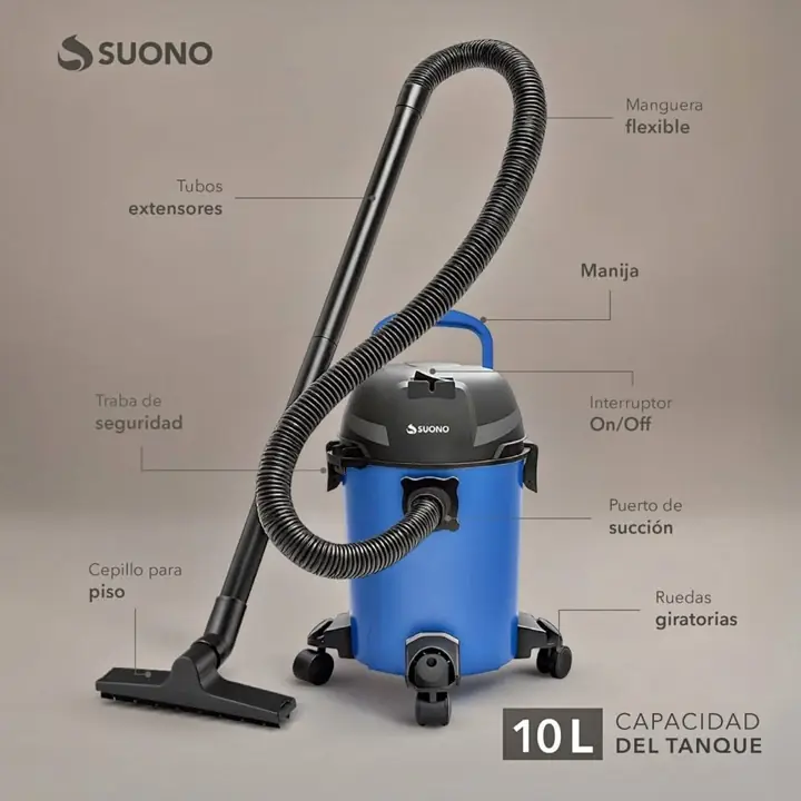 Aspiradora de tacho 10L azul