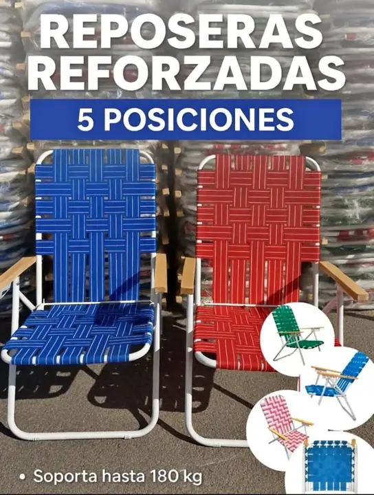 Reposeras 5 posiciones reforzada