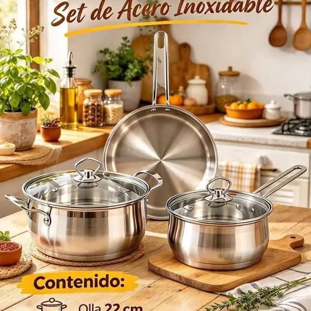 Set de bateria 5 piezas de acero