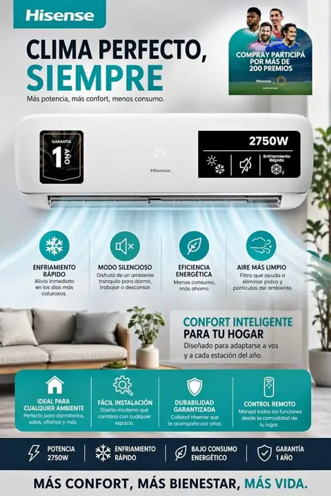 Aire acondicionado Hisense 2750W
