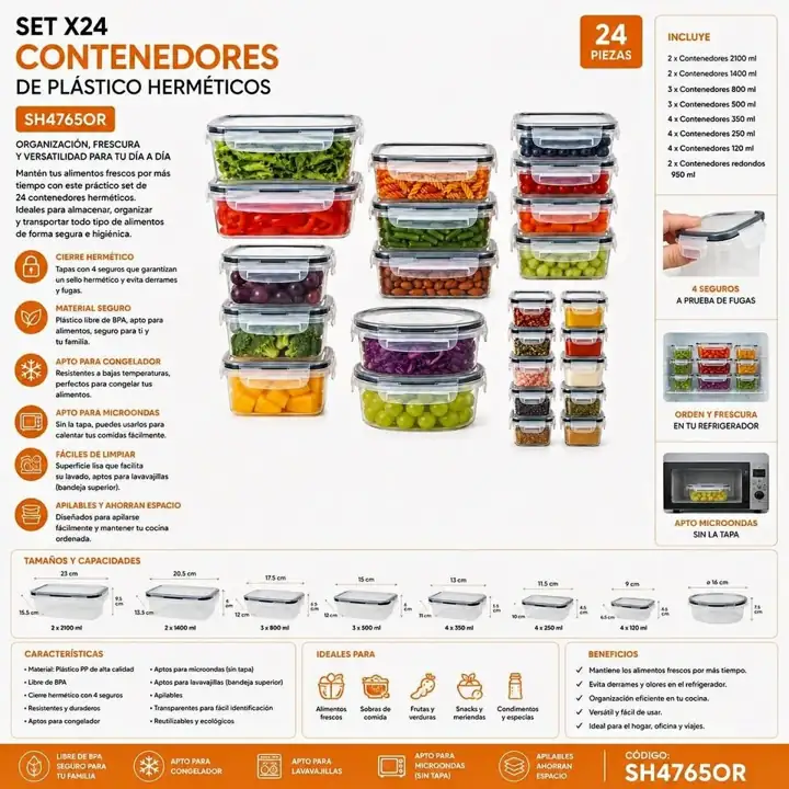 Tupper X24 contenedores de plastico hermeticos