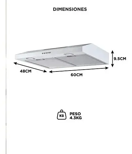 Extractor blanco de cocina 60CM