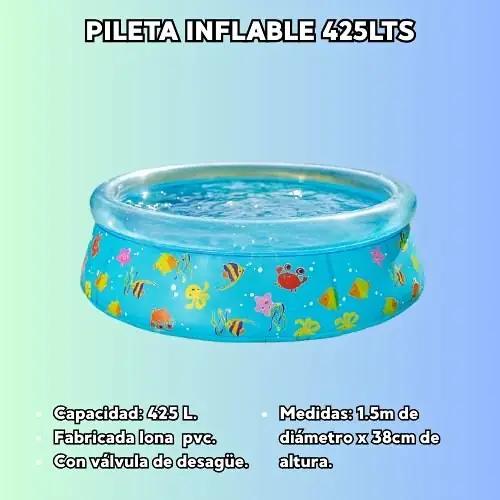 Pileta inflable 425 lts animales marinos